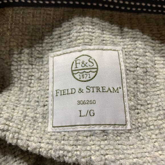Field & Stream Sweater Henley Men L Grey Ribbed Chunky Knit Mock Neck 1/4 Button - Picture 7 of 11